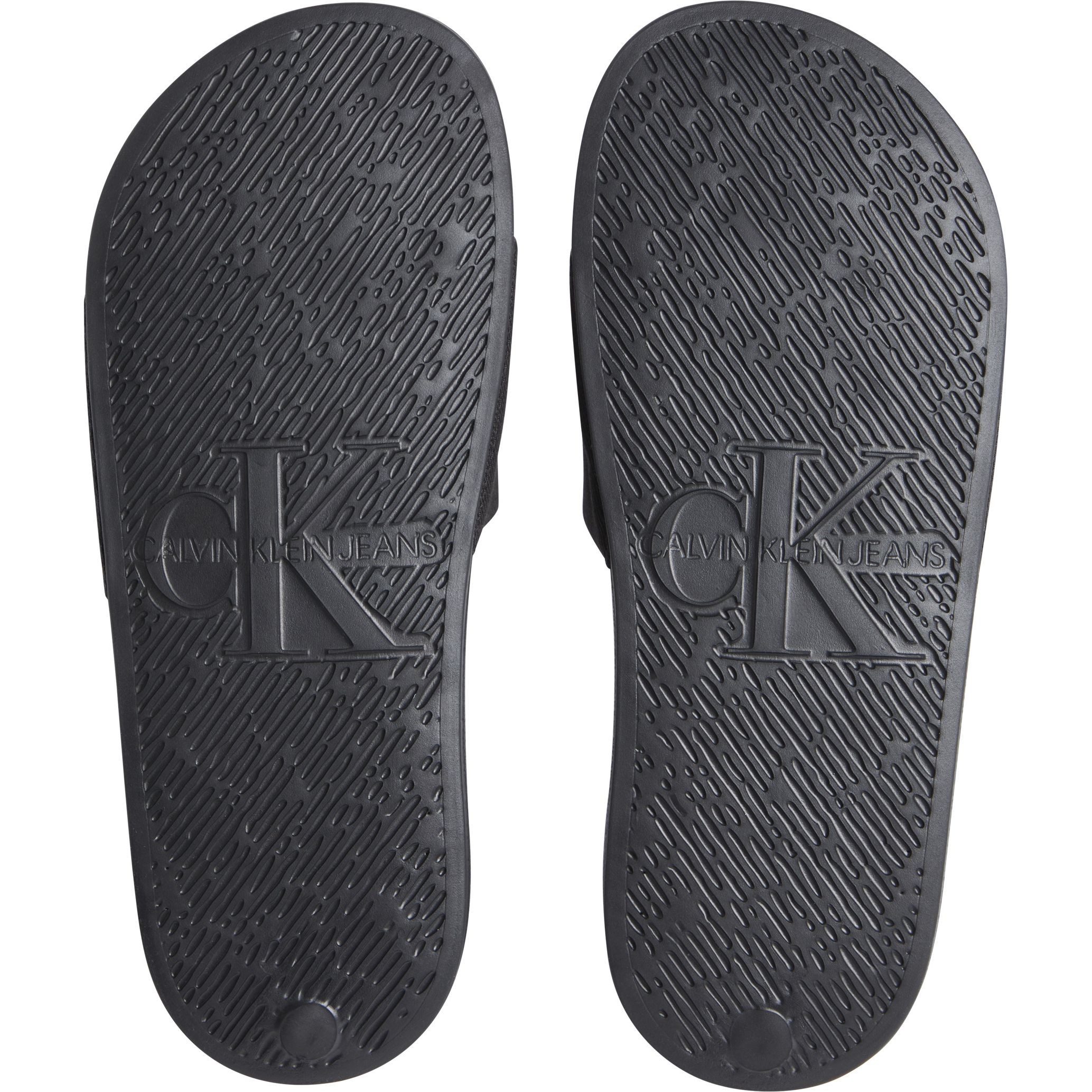 CALVIN KLEIN JEANS Guminės šlepetės moterims, Juoda, Slide monogram 5