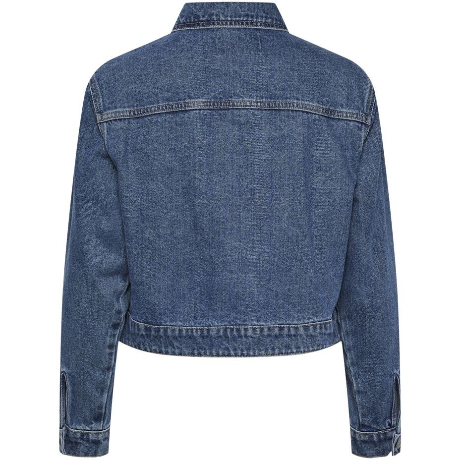 PIECES Striukė moterims, Mėlyna, PCTESSIE LS DNM JACKE 2