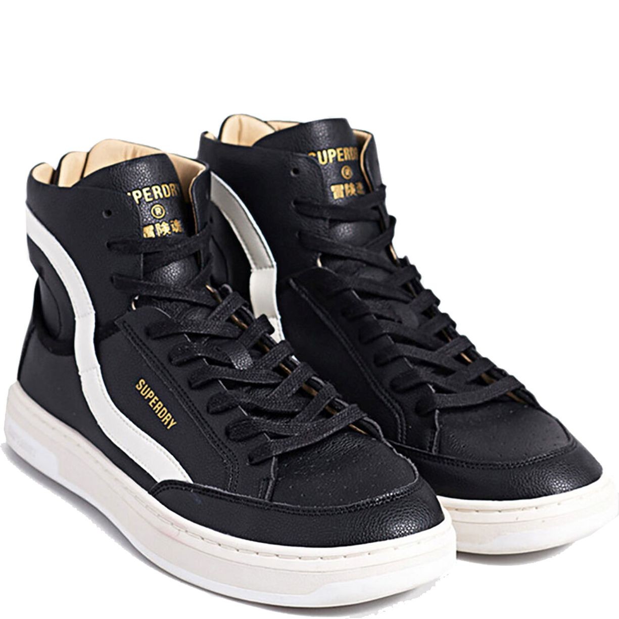 SUPERDRY Aulinukai vyrams, Juoda, Vegan Basket OV High Trainer 1