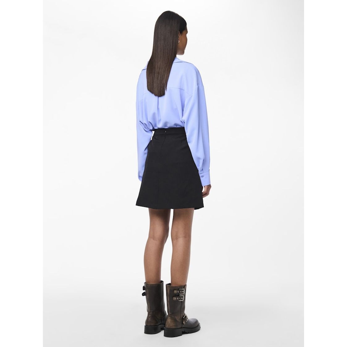 PIECES Mini sijonas moterims, Juoda, Bozzy slit skirt 2