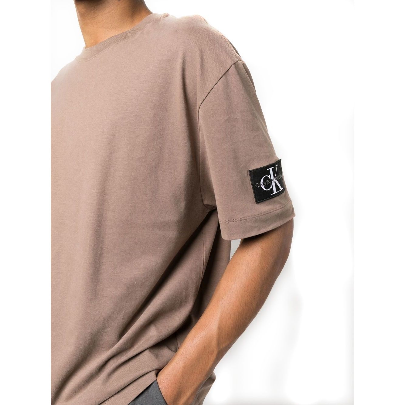 CALVIN KLEIN JEANS Marškinėliai trump. rankovėmis vyrams, Ruda, Monologo t-shirt 3