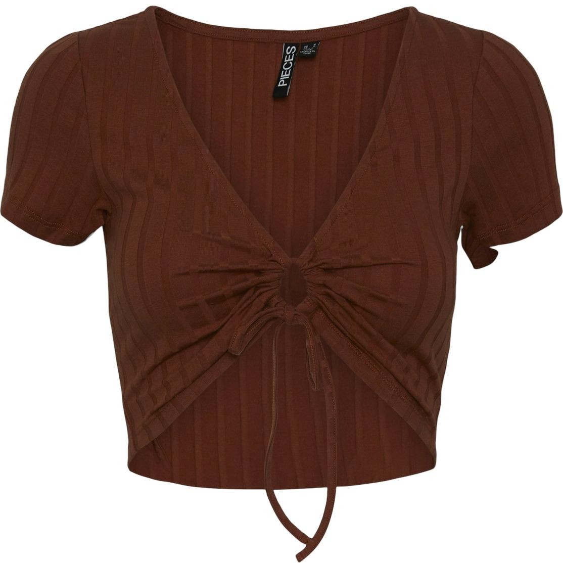 PIECES Palaidinės moterims, Ruda, PCKENNA CROPPED SS TO 1