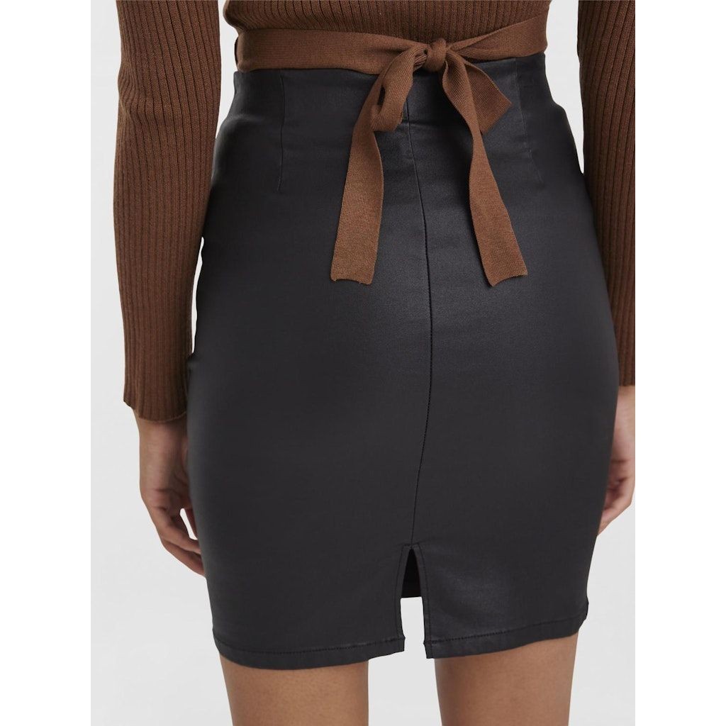 VERO MODA Mini sijonas moterims, Juoda, VMMILLY HR COATED PE 2