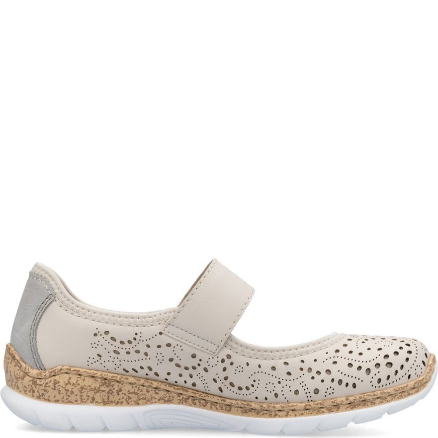 RIEKER Balerinos moterims, Smėlio, Ballerina with strap 3