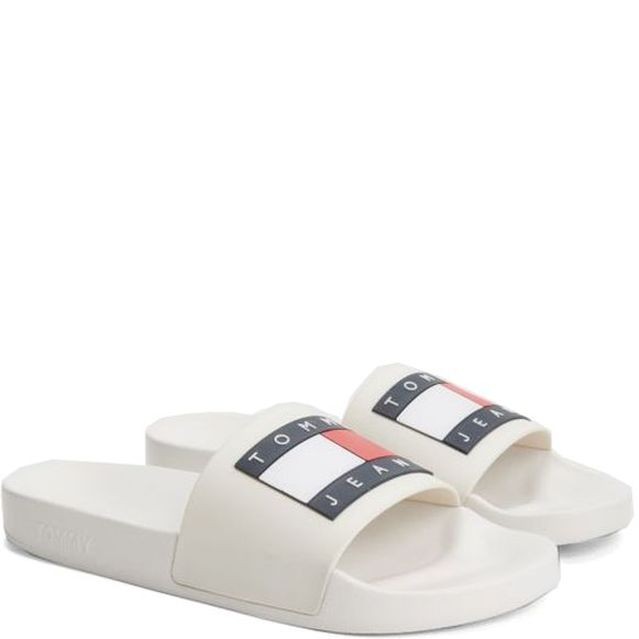 TOMMY JEANS Guminės šlepetės vyrams, Smėlio, Pool slide 1