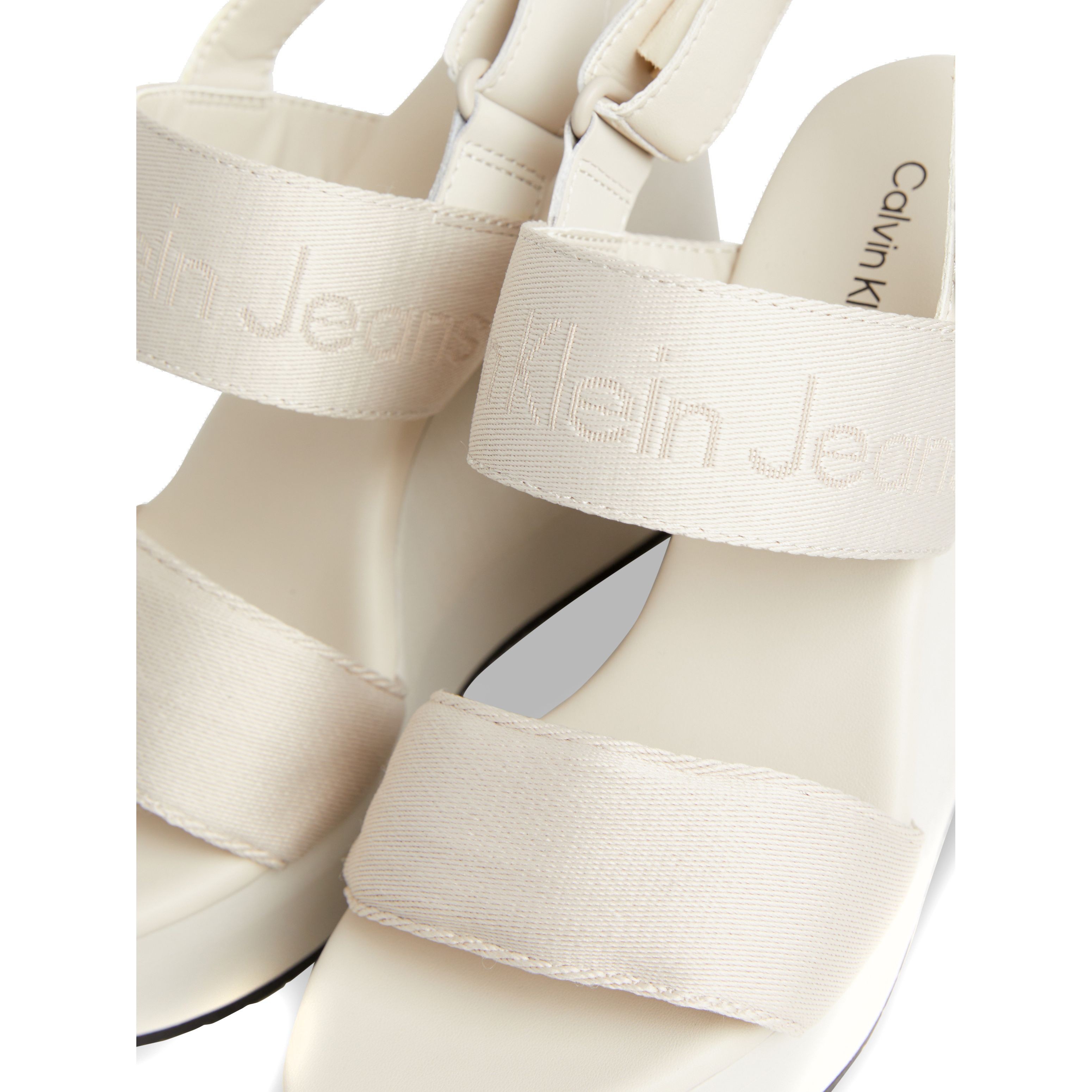 CALVIN KLEIN JEANS Basutės moterims, Smėlio, Wedge sandal webbing 6 CALVIN KLEIN JEANS Basutės moterims, Smėlio, Wedge sandal webbing 6