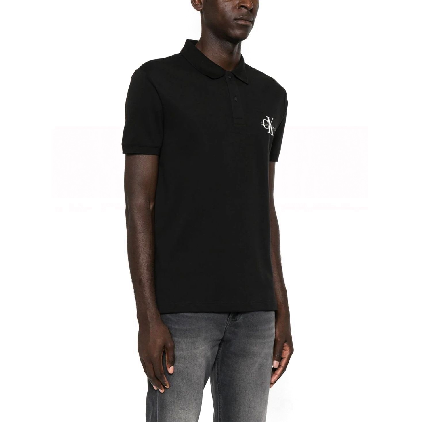 CALVIN KLEIN JEANS Polo marškiniai trumpos rank. vyrams, Juoda, Monologo polo 2