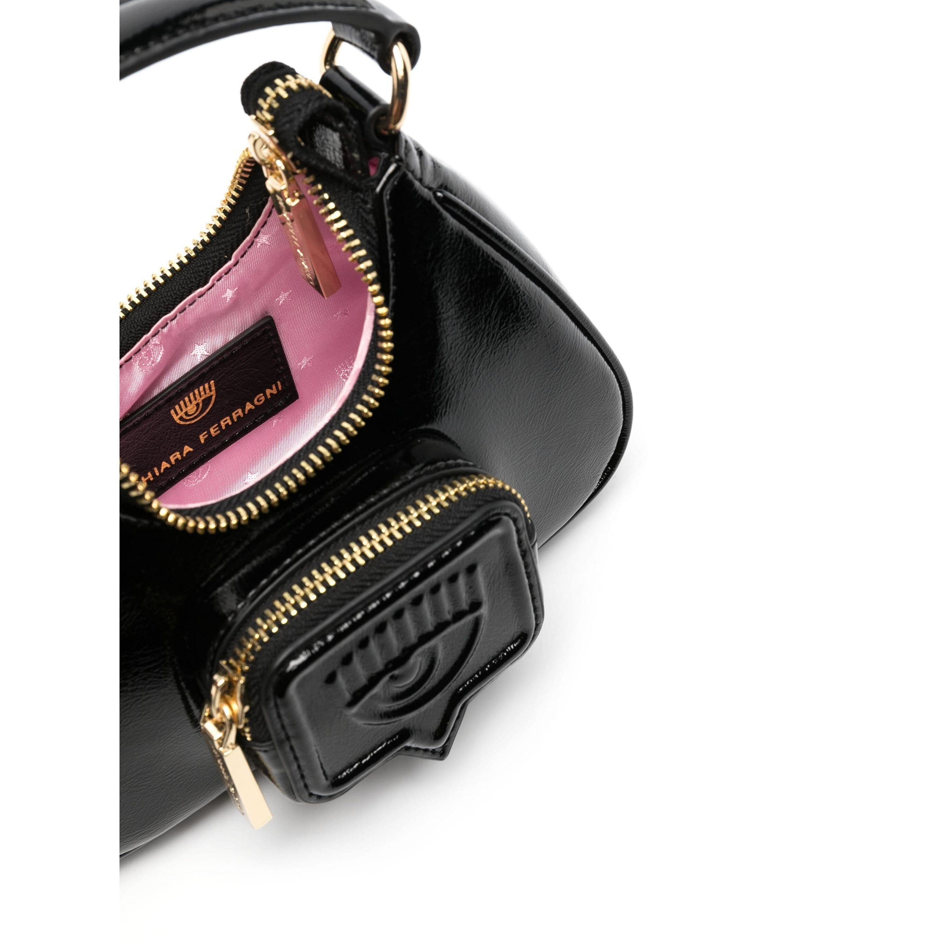 CHIARA FERRAGNI Rankinė, krepšys moterims, Juoda, Eyelike pocket  hobo bag 4