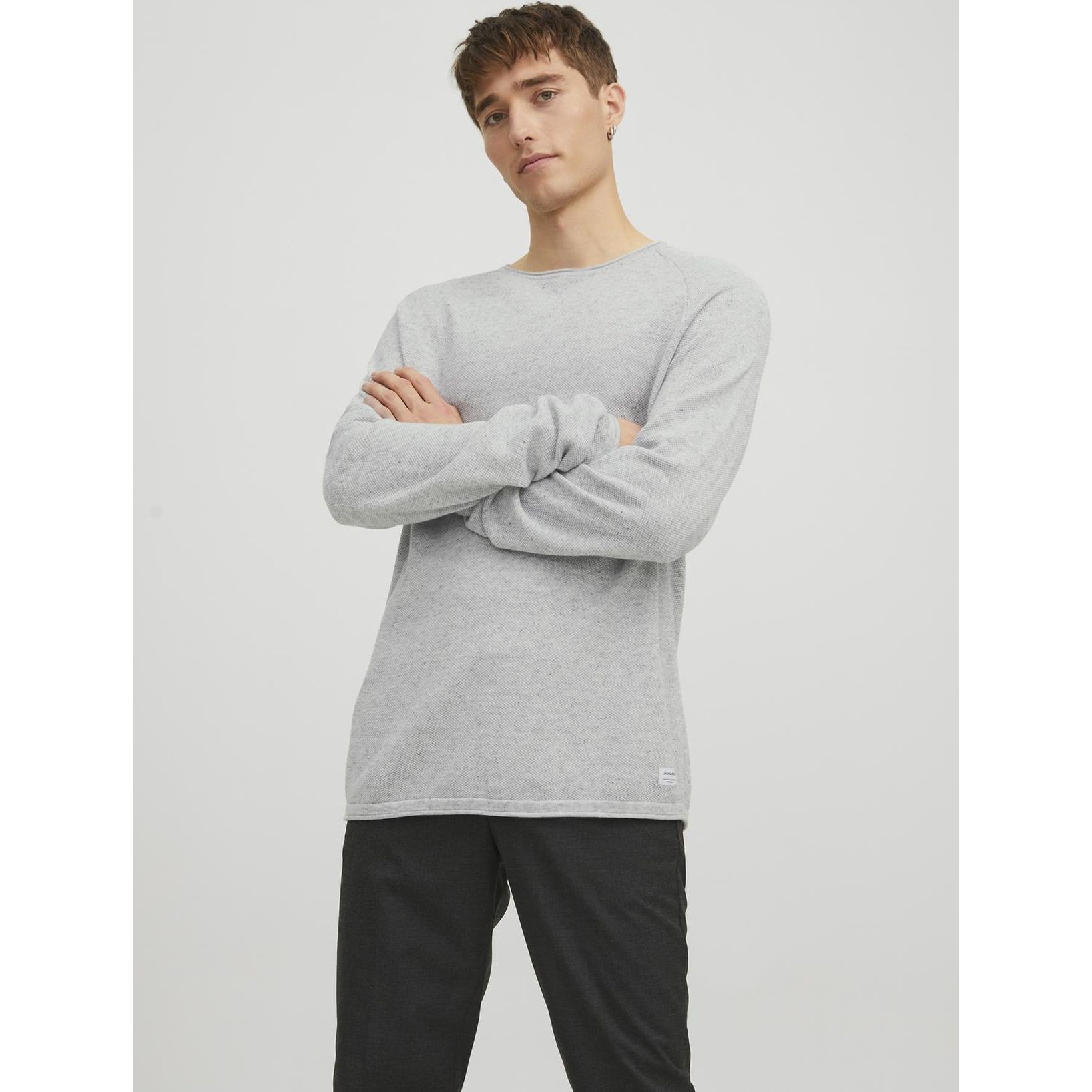 JACK & JONES Megztinis vyrams, Pilka, Jjehill pullover 3