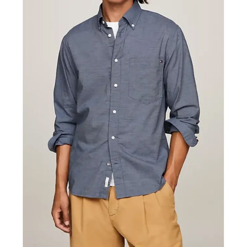 TOMMY HILFIGER Marškiniai ilgomis rankovėmis vyrams, Mėlyna, Houndstooth rf shirt 1