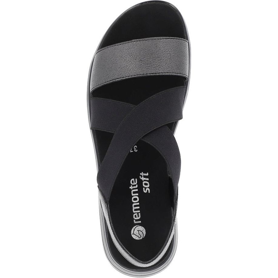 REMONTE Basutės moterims, Juoda, SANDALS 6