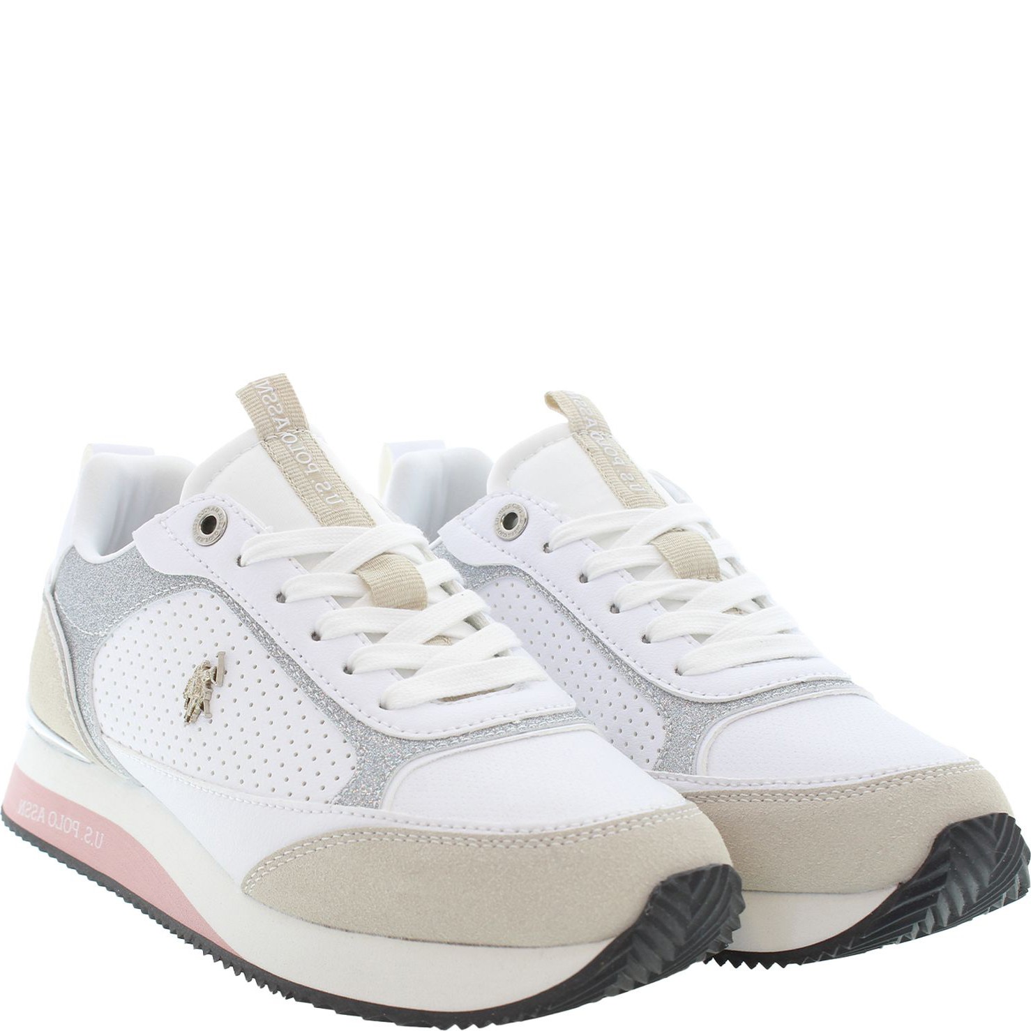 U.S.POLO Laisvalaikio bateliai moterims, Balta, FRISBY 1