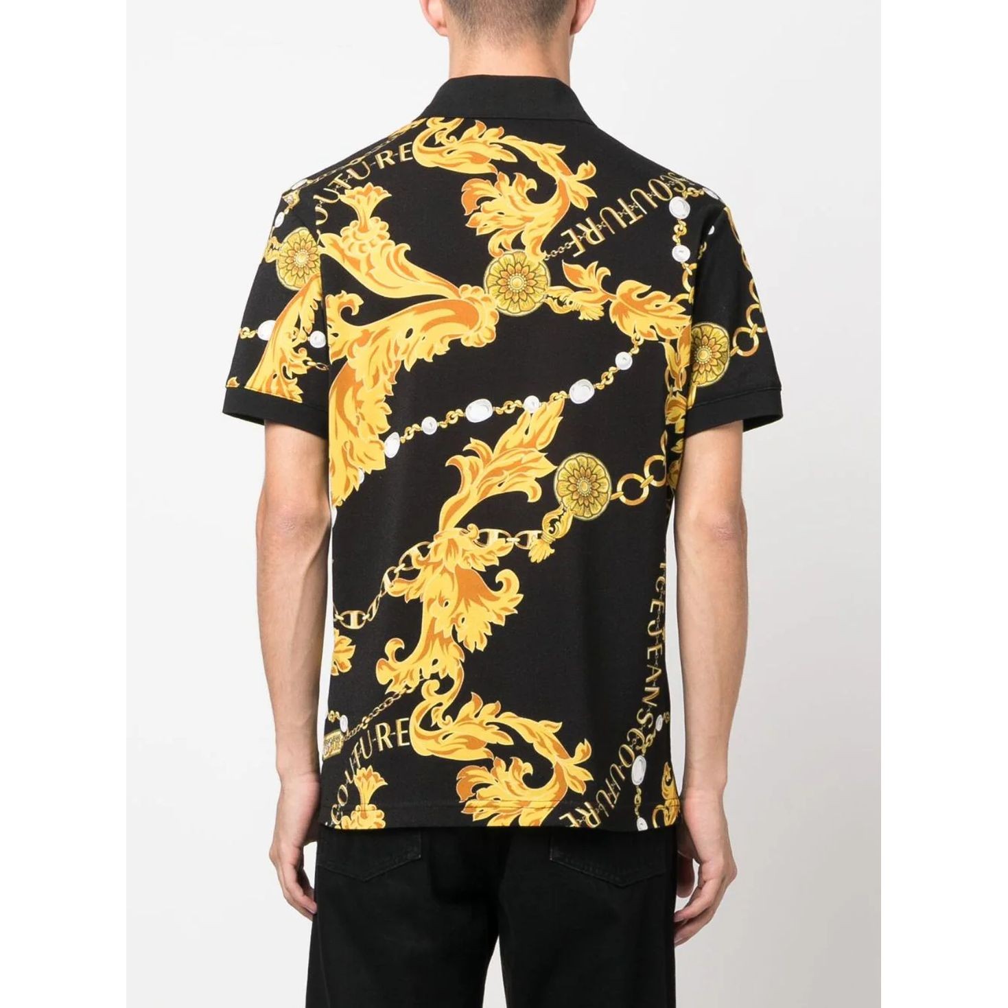 VERSACE JEANS CUTURE Polo marškiniai trumpos rank. vyrams, Juoda, Polo t-shirt 4
