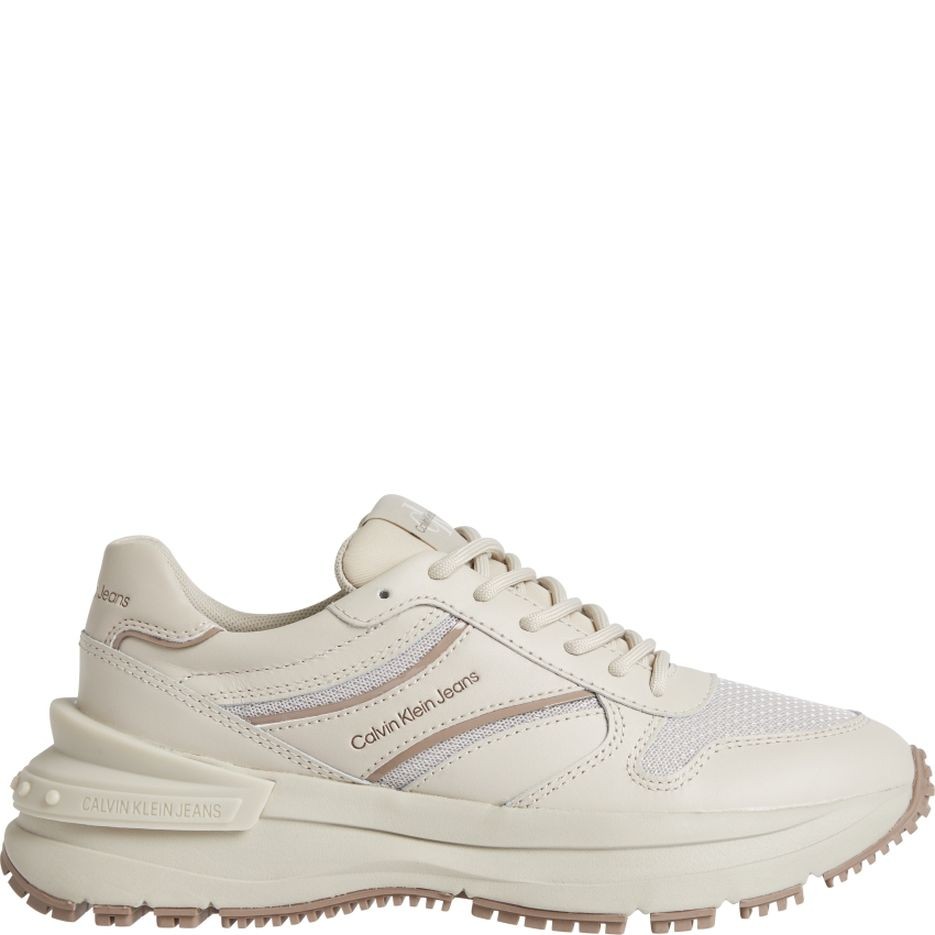 CALVIN KLEIN JEANS Sportiniai bateliai moterims, Smėlio, CHUNKY SNEAKER RIBBON W 1