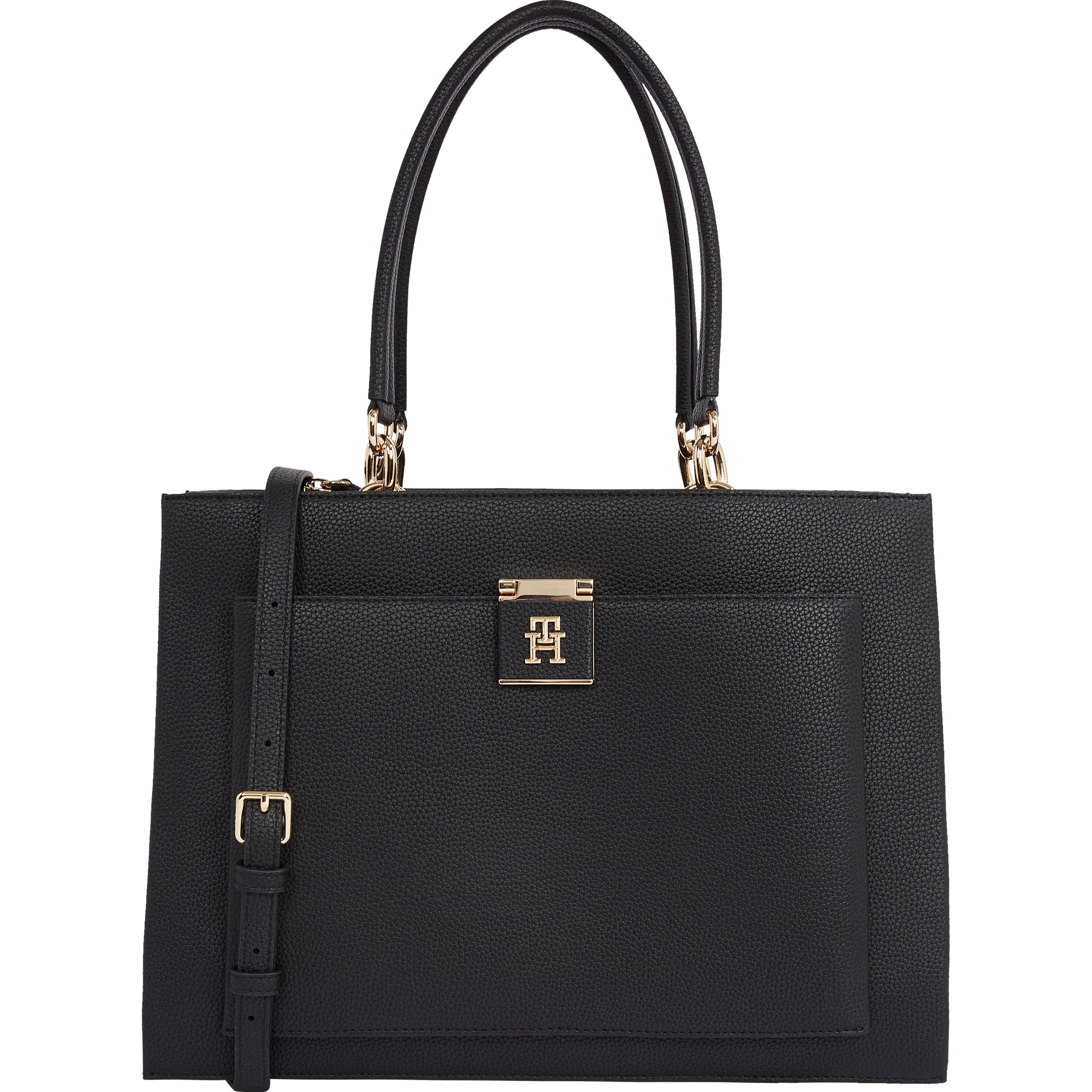 TOMMY HILFIGER Rankinė per petį moterims, Juoda, Her satchel 1