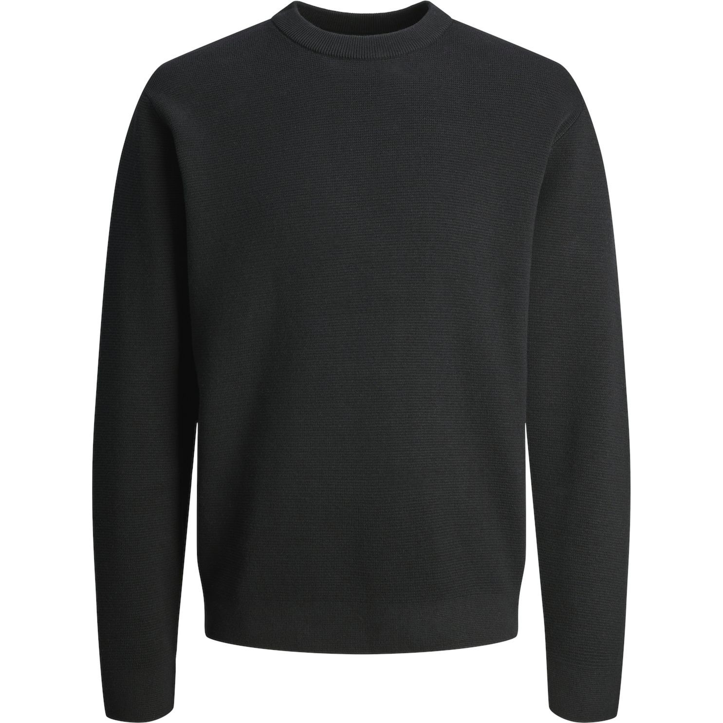 JACK & JONES Megztinis vyrams, Juoda, Milano stitch knit crew neck 1