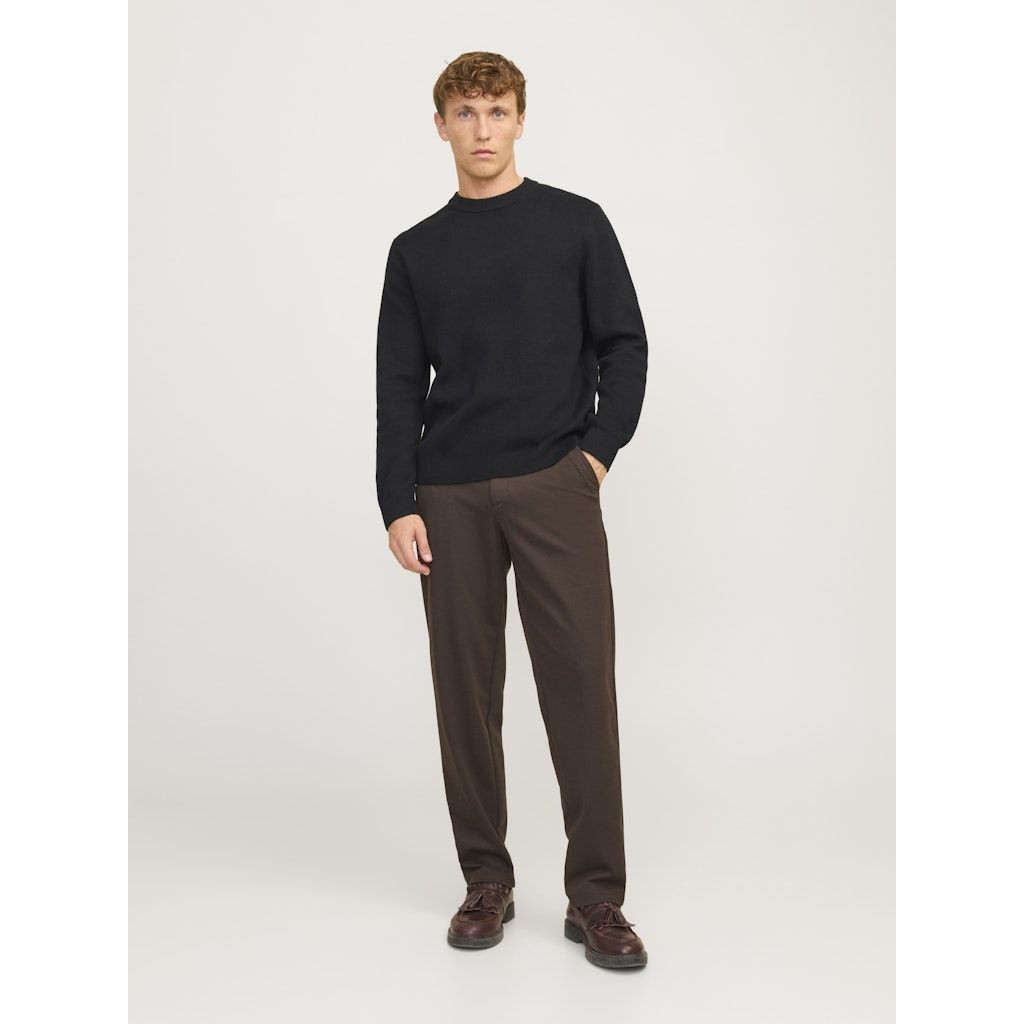 JACK & JONES Megztinis vyrams, Juoda, Milano stitch knit crew neck 3