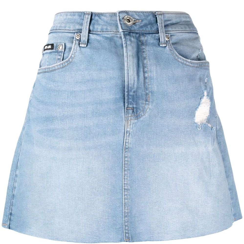 DKNY Mini sijonas moterims, Mėlyna, Denim mini skirt