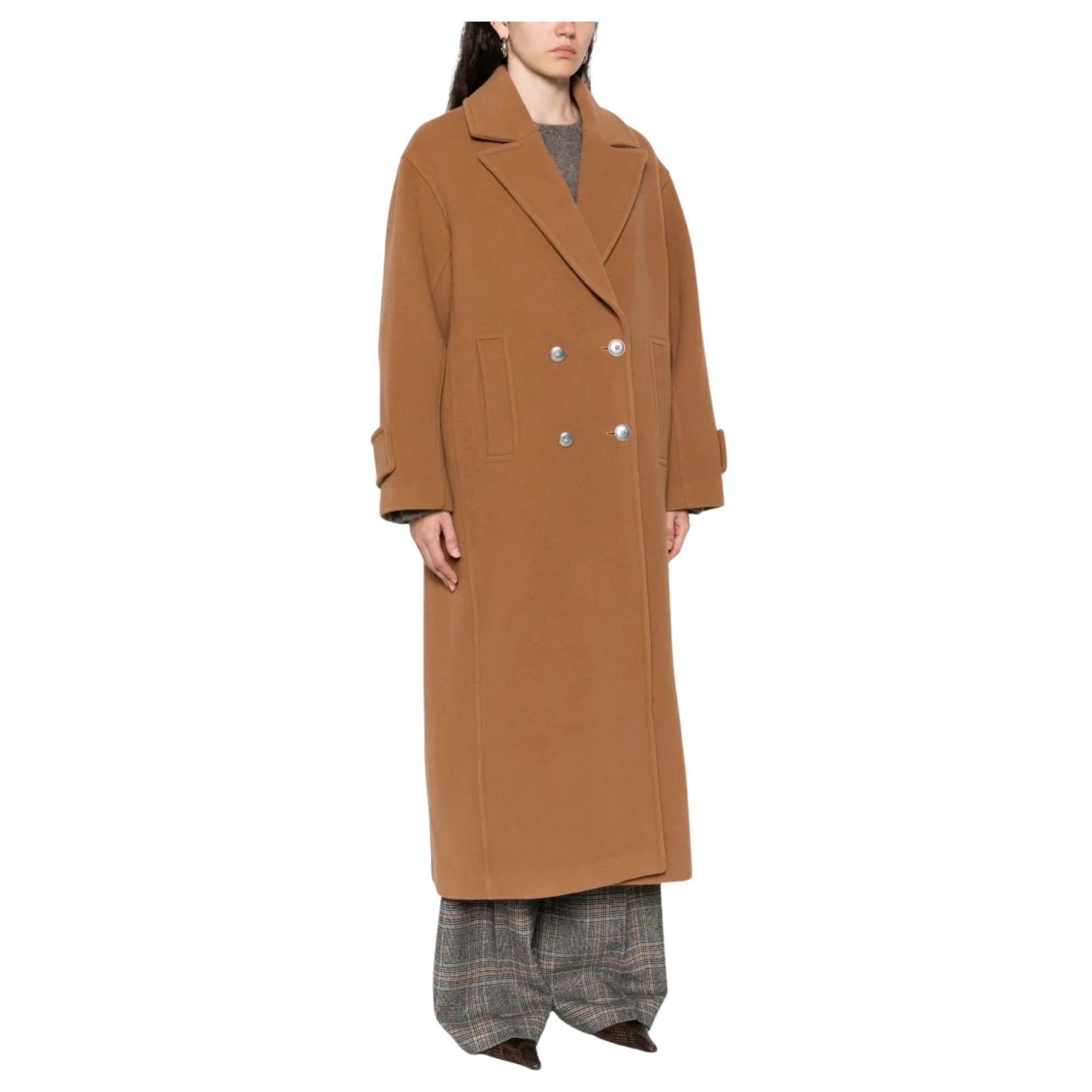 PINKO Paltas moterims, Ruda, Camembert coat 2