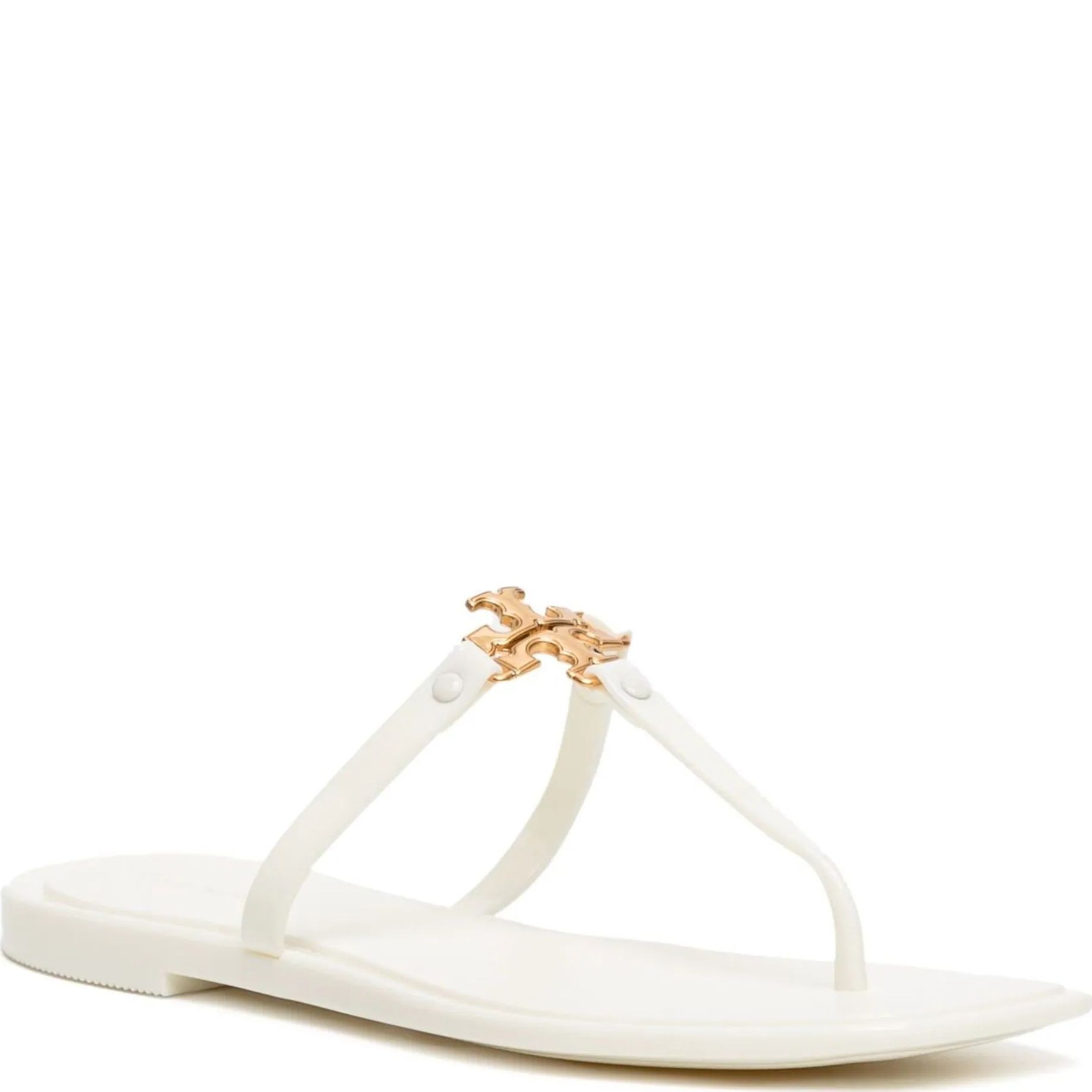 TORY BURCH Pliažo šlepetės per pirštą moterims, Balta, Roxanne jelly 1