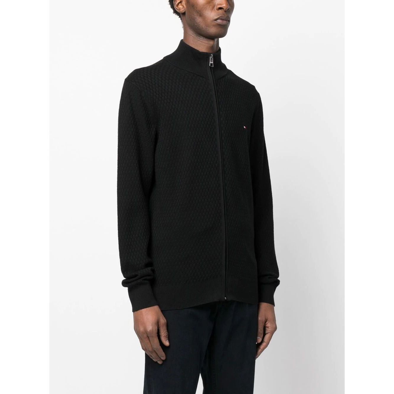 TOMMY HILFIGER Lengva striukė vyrams, Juoda, Cross structure zip through 3