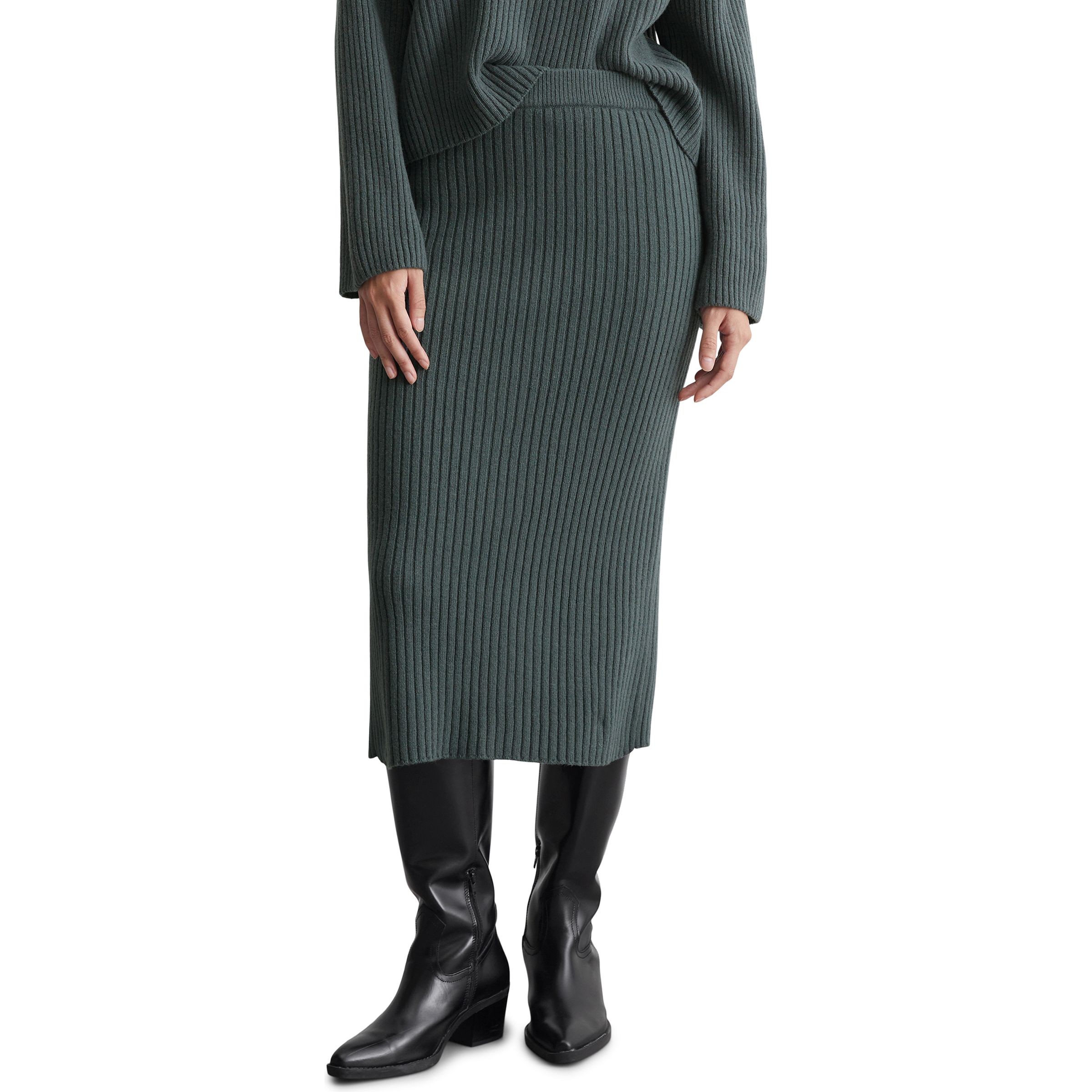 MARC O'POLO Midi sijonas moterims, Žalia, Midi skirt 410621166015 2