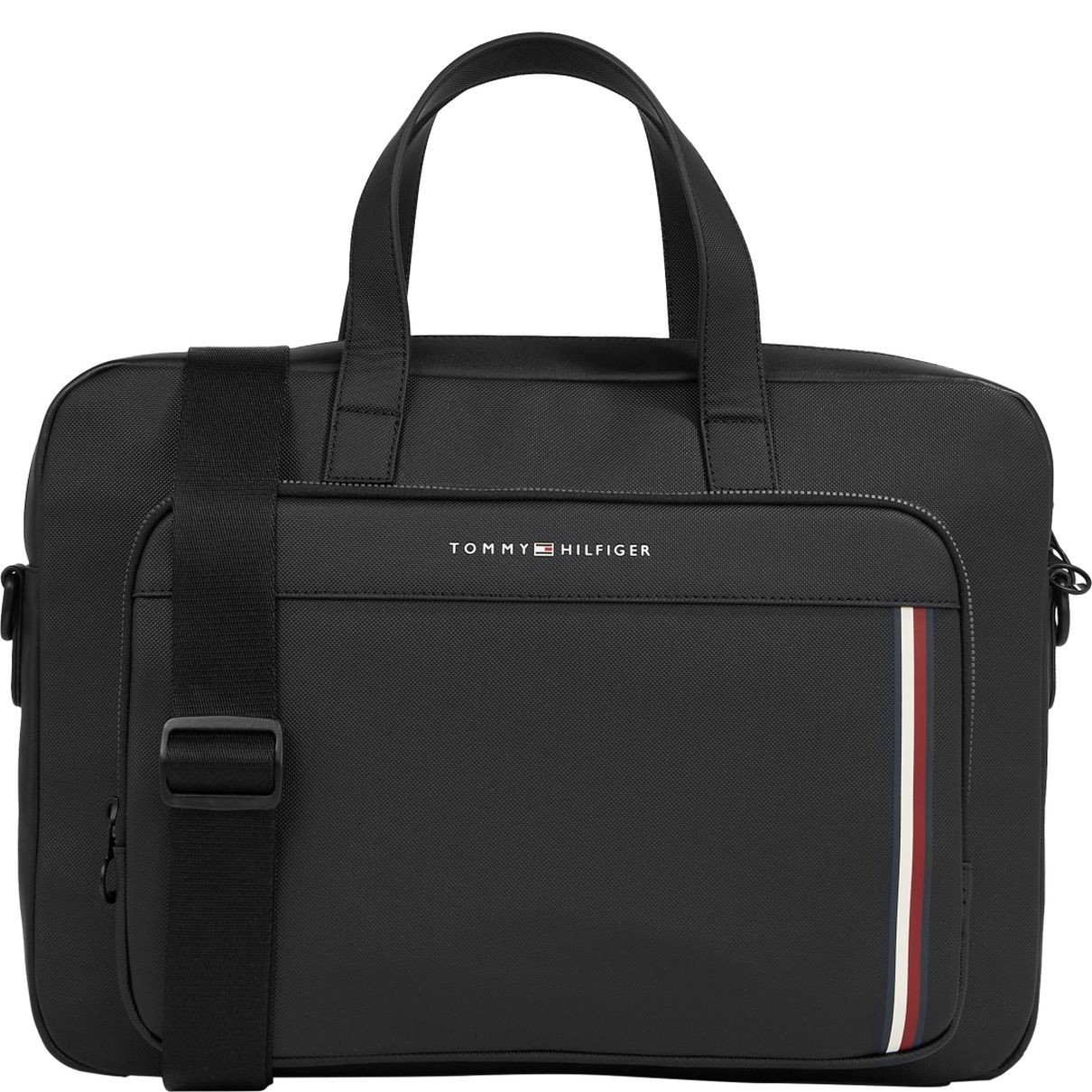 TOMMY HILFIGER Dėklas kompiuteriui vyrams, Juoda, Pique slim computer bag 1