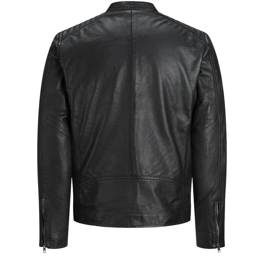 JACK & JONES Megztinis vyrams, Juoda, JJEJOEL LEATHER JACK 4