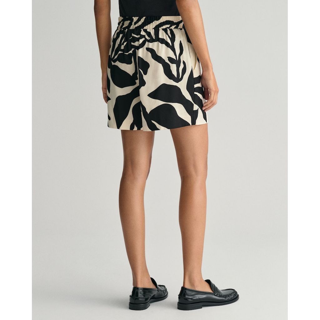 GANT Šortai moterims, Smėlio, REL PALM PRINT PULL ON SHORTS 3