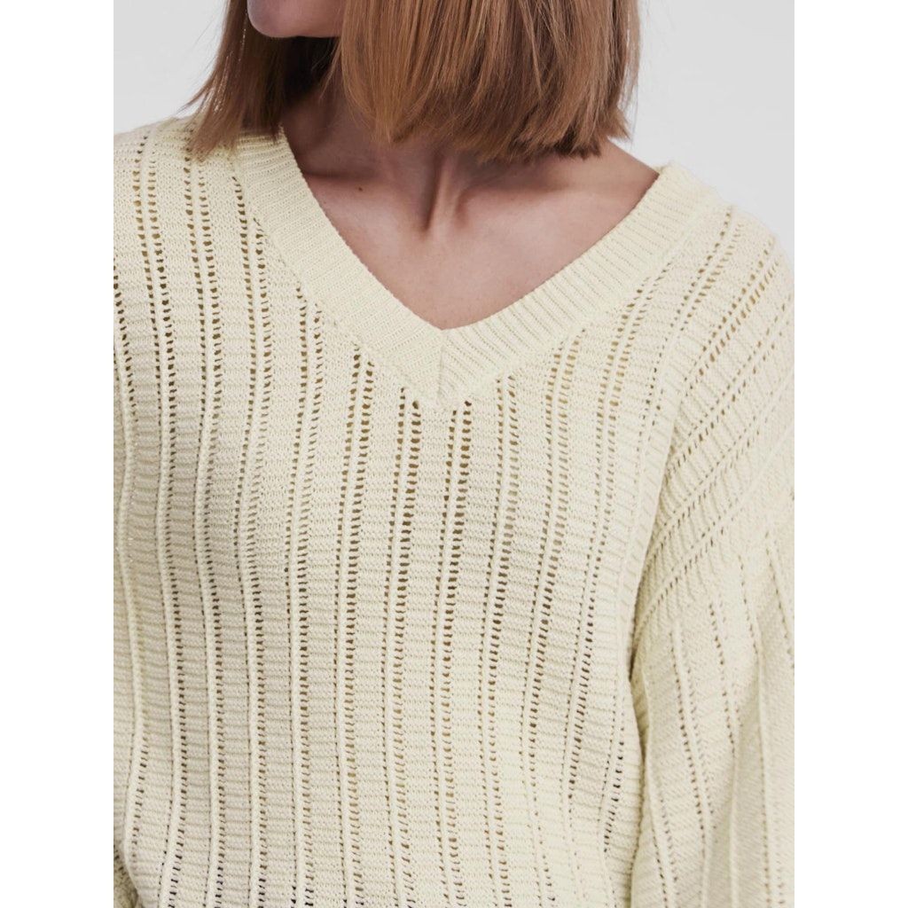 PIECES Megztinis moterims, Kūno, PCJESCA LS V-NECK KN 6