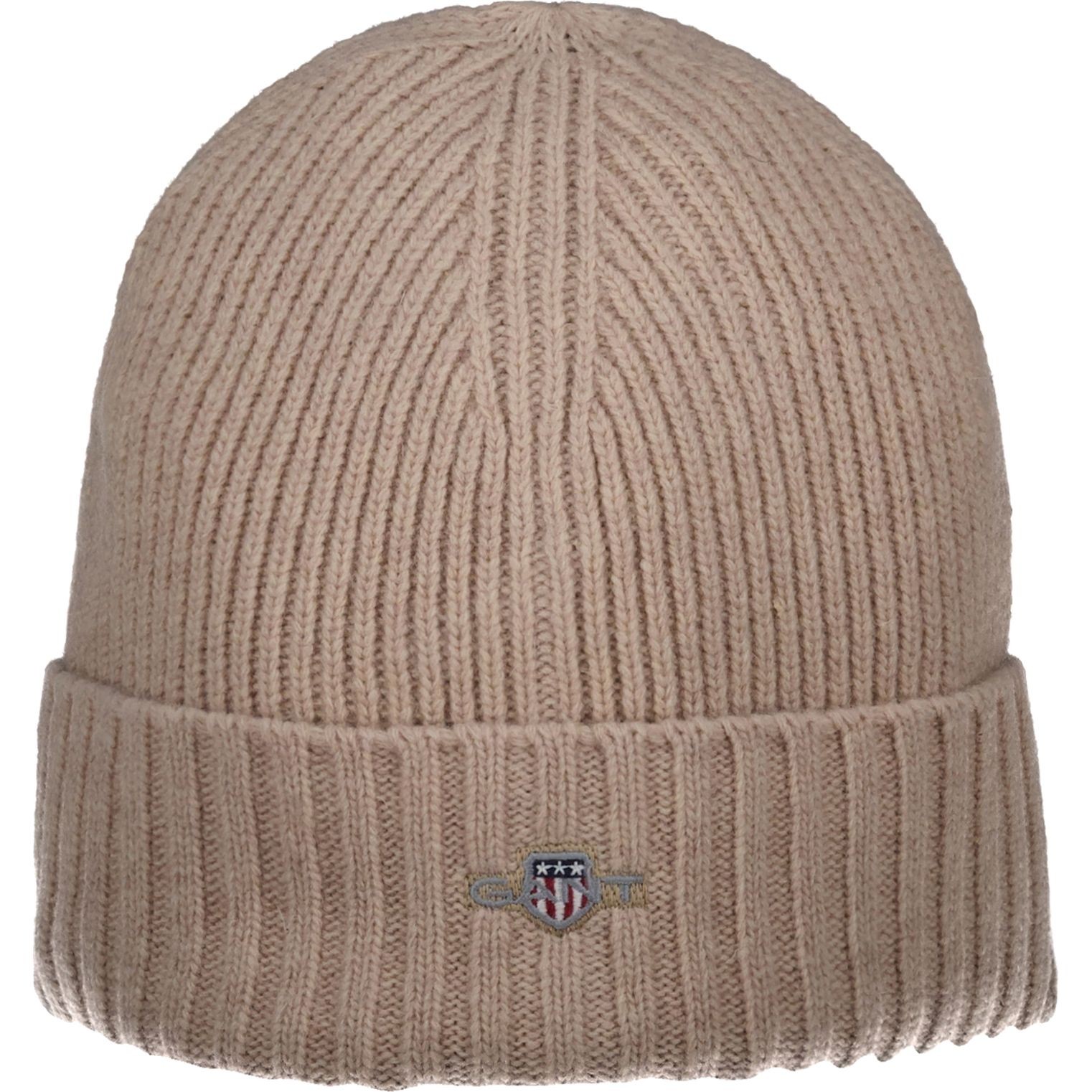 GANT Kepurė vyrams, Smėlio, Shield wool beanie