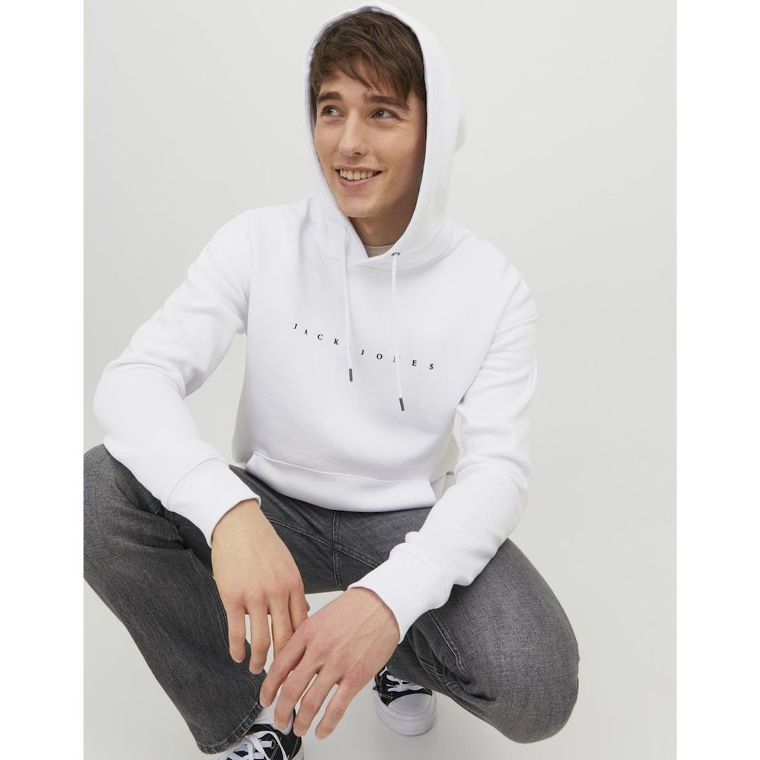 JACK & JONES Džemperis vyrams, Balta, JJESTAR JJ SWEAT HOOD 5