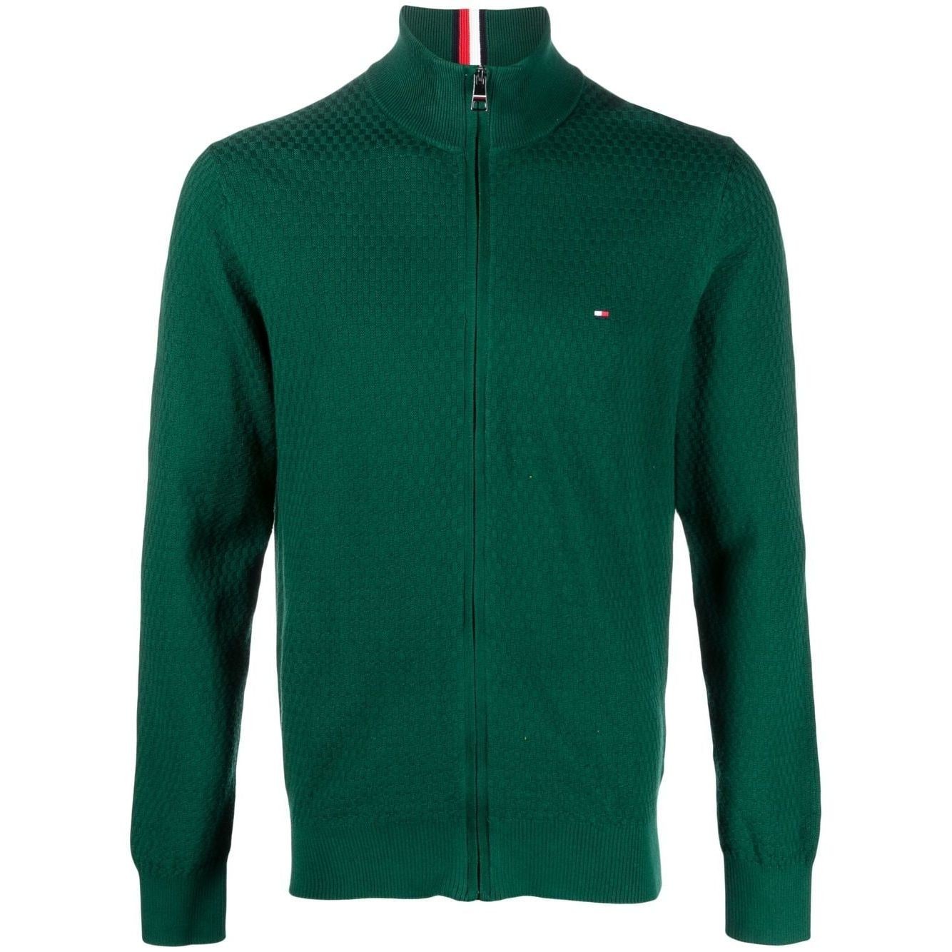 TOMMY HILFIGER Lengva striukė vyrams, Žalia, Cross structure zip through 1