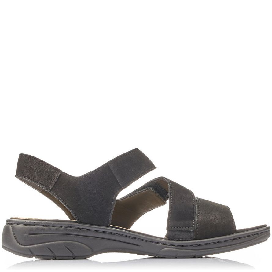 RIEKER Basutės moterims, Juoda, SANDALS 9