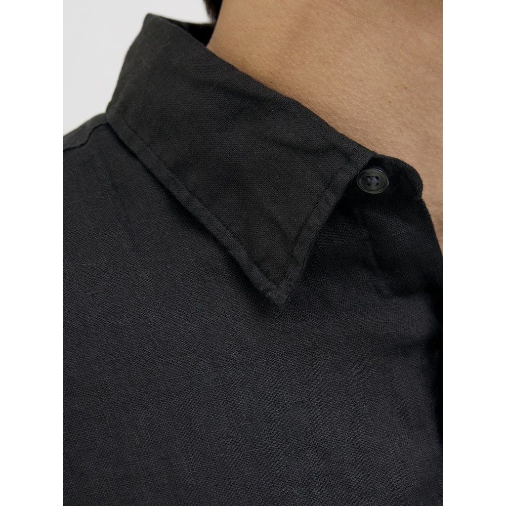JACK & JONES Marškiniai ilgomis rankovėmis vyrams, Juoda, Lawrence linen shirt 6