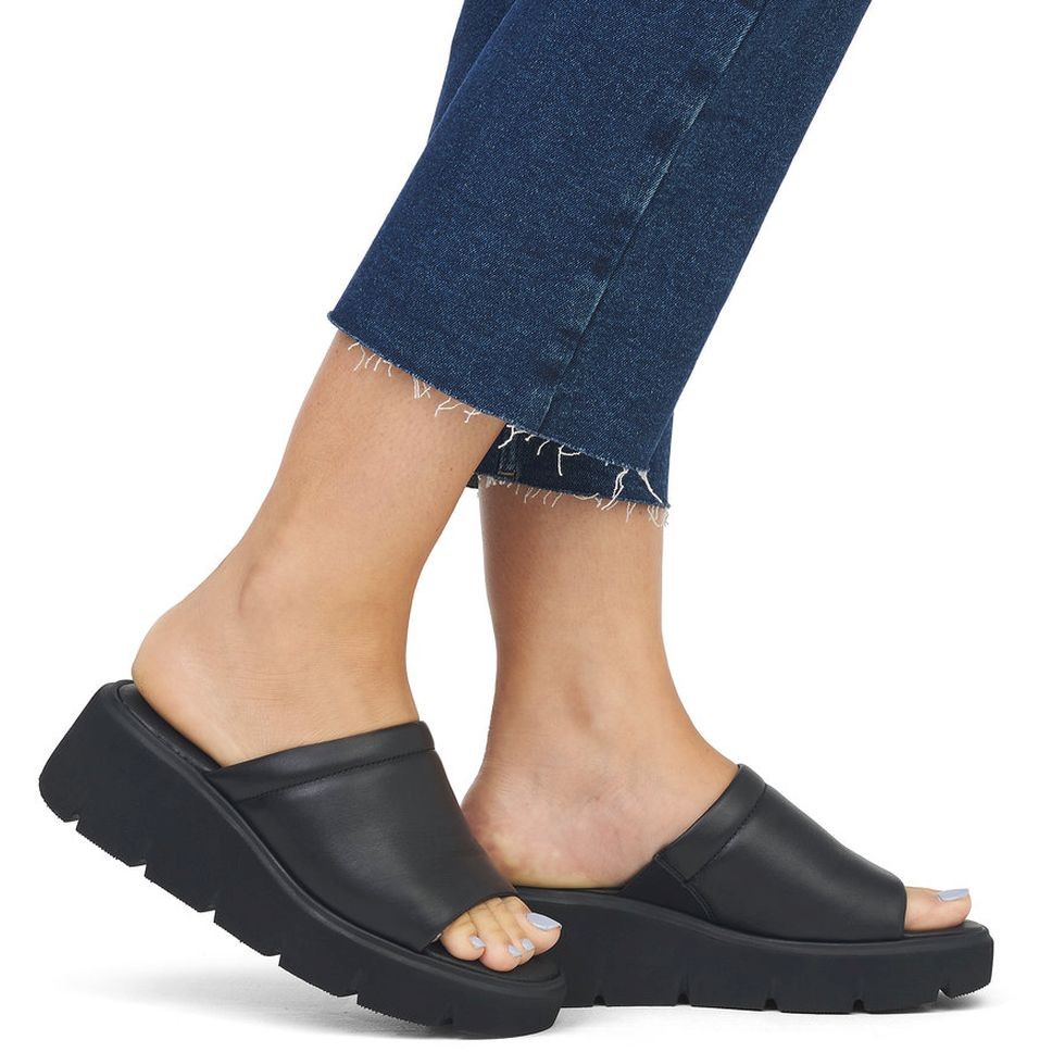 RIEKER Klumpės moterims, Juoda, MULES 2