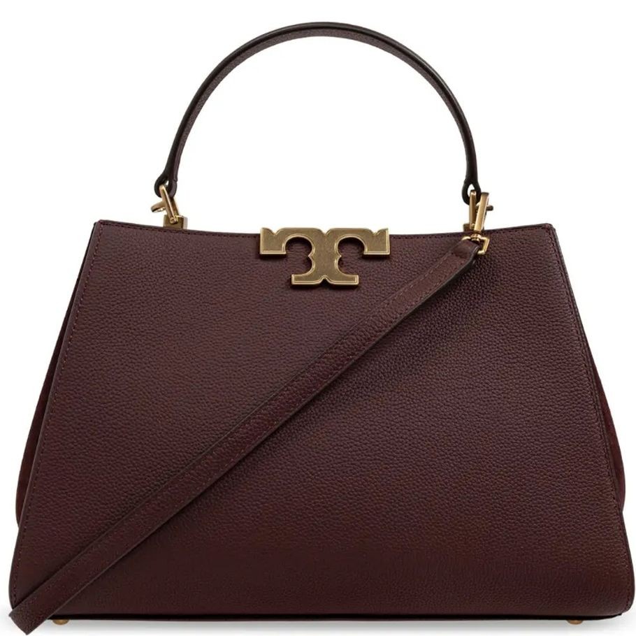 TORY BURCH Pirkinių krepšys moterims, Ruda, Eleanor pebbled satchel 1