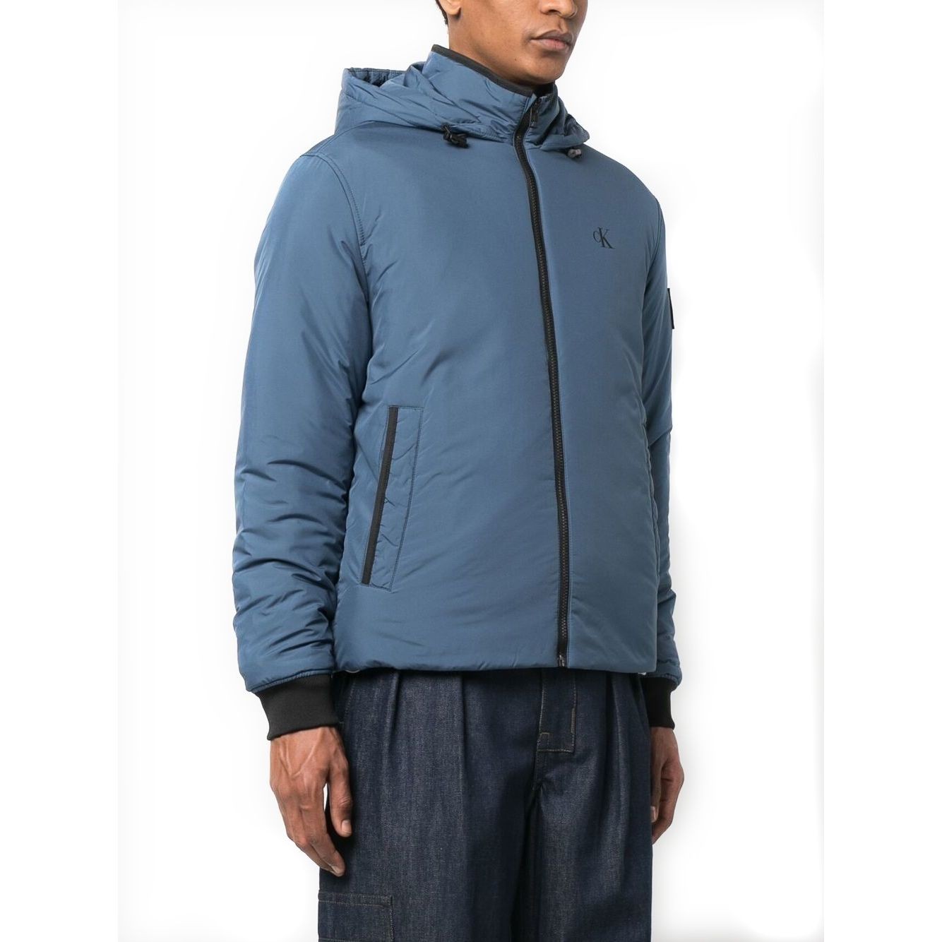 CALVIN KLEIN JEANS Lengva striukė vyrams, Mėlyna, Hooded harrington jacket 2
