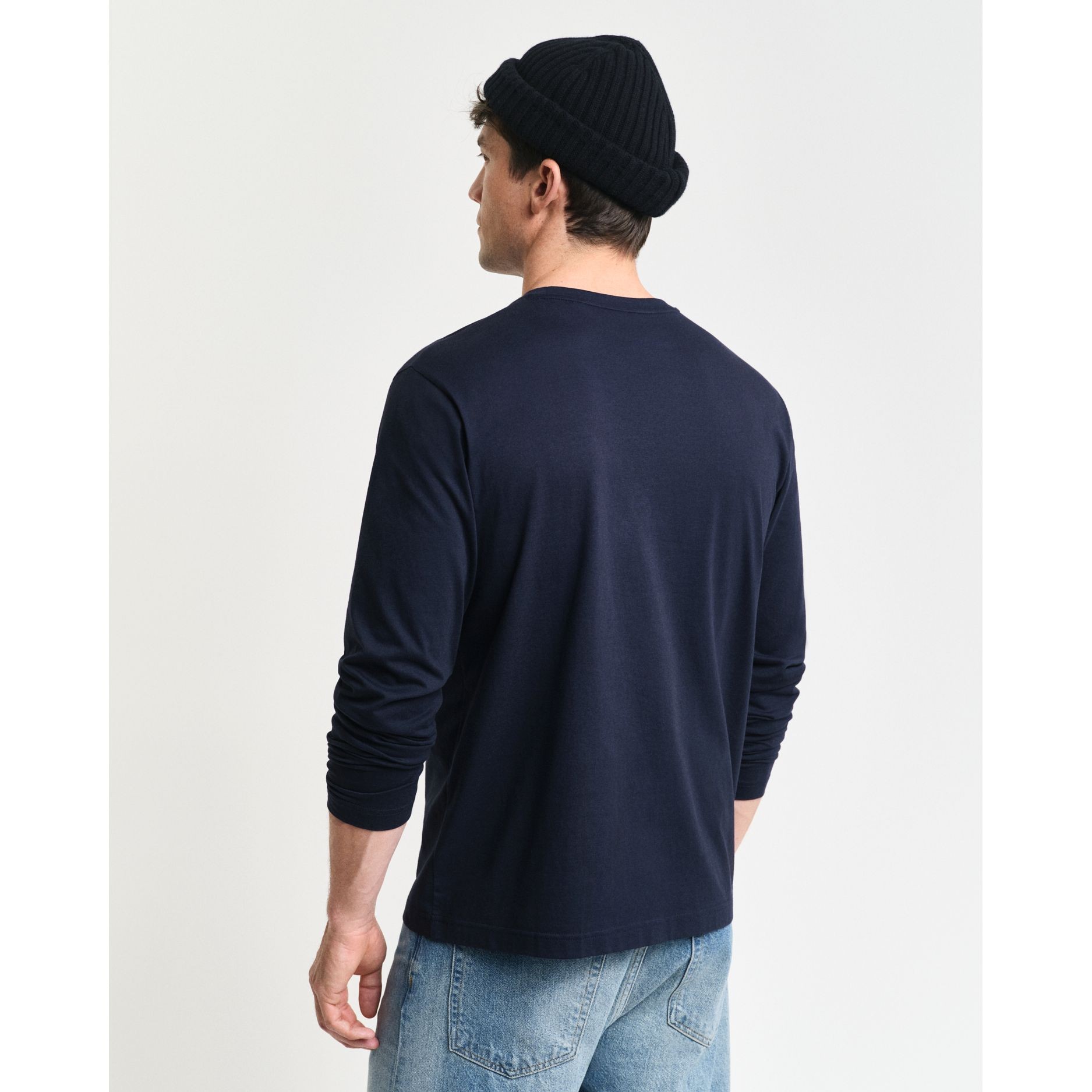 GANT Marškinėliai ilgom. rankovėmis vyrams, Mėlyna, Reg shield ls t-shirt 3