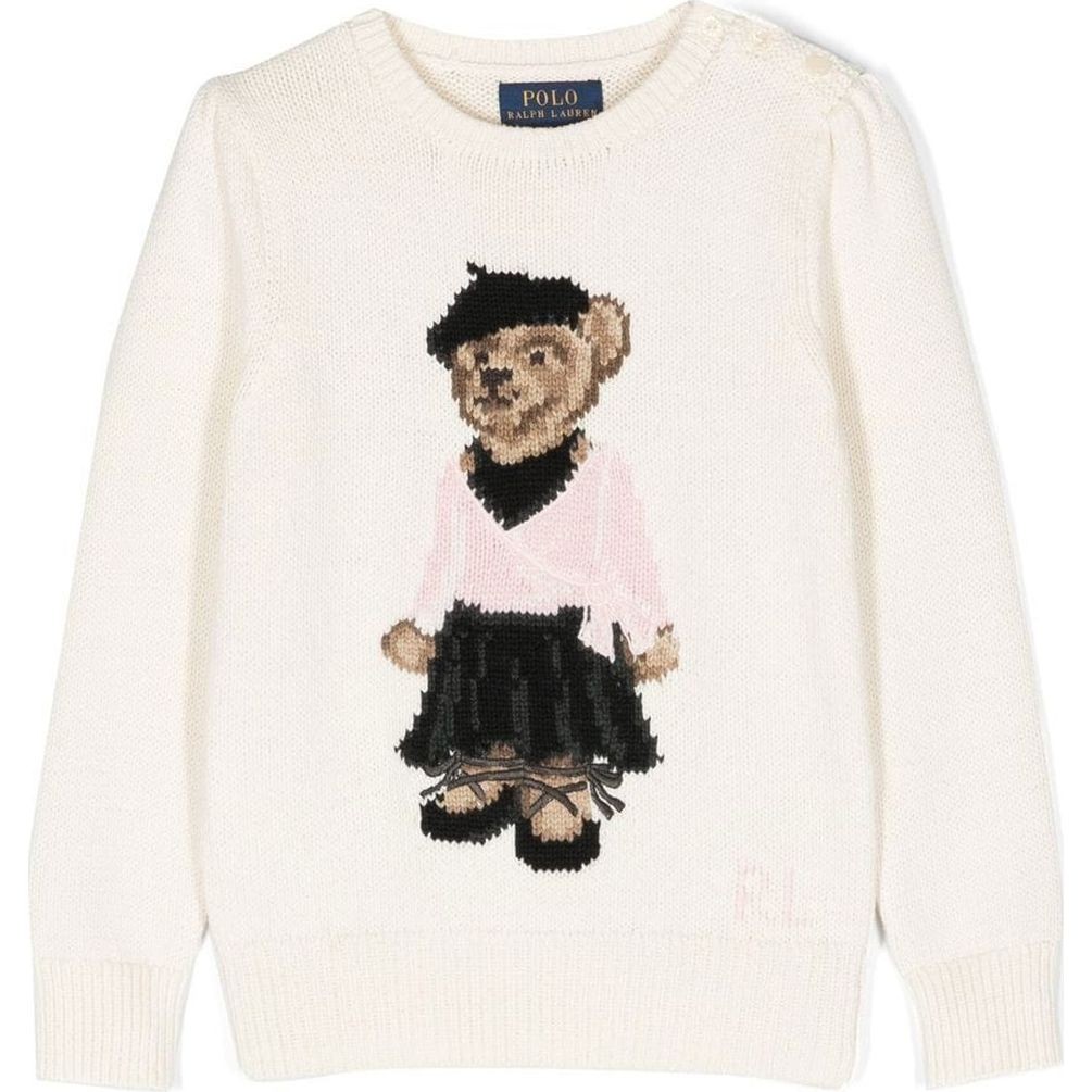 RALPH LAUREN KIDS Megztinis mergaitėms, Kūno, Bear sweater (2-6x) 1
