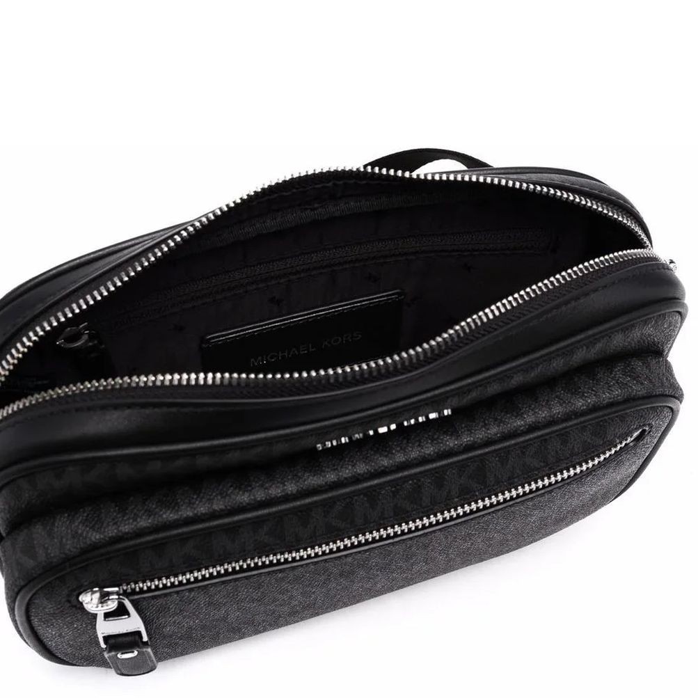 MICHAEL KORS Rankinė per petį vyrams, Juoda, Hudson small logo belt bag 4