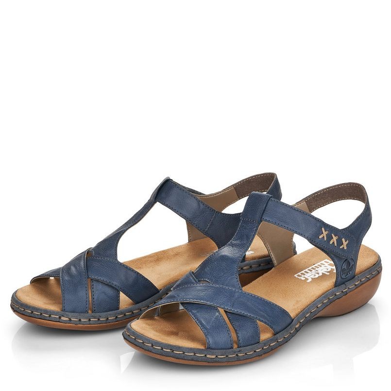 RIEKER Basutės moterims, Mėlyna, SANDALS 5