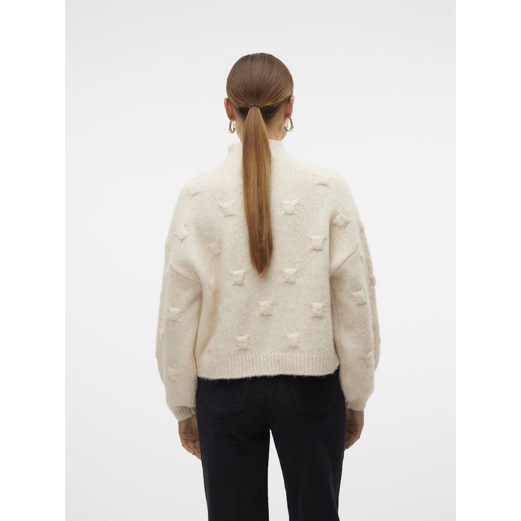 VERO MODA Megztinis su kaklu moterims, Smėlio, Gail highneck pullover 3