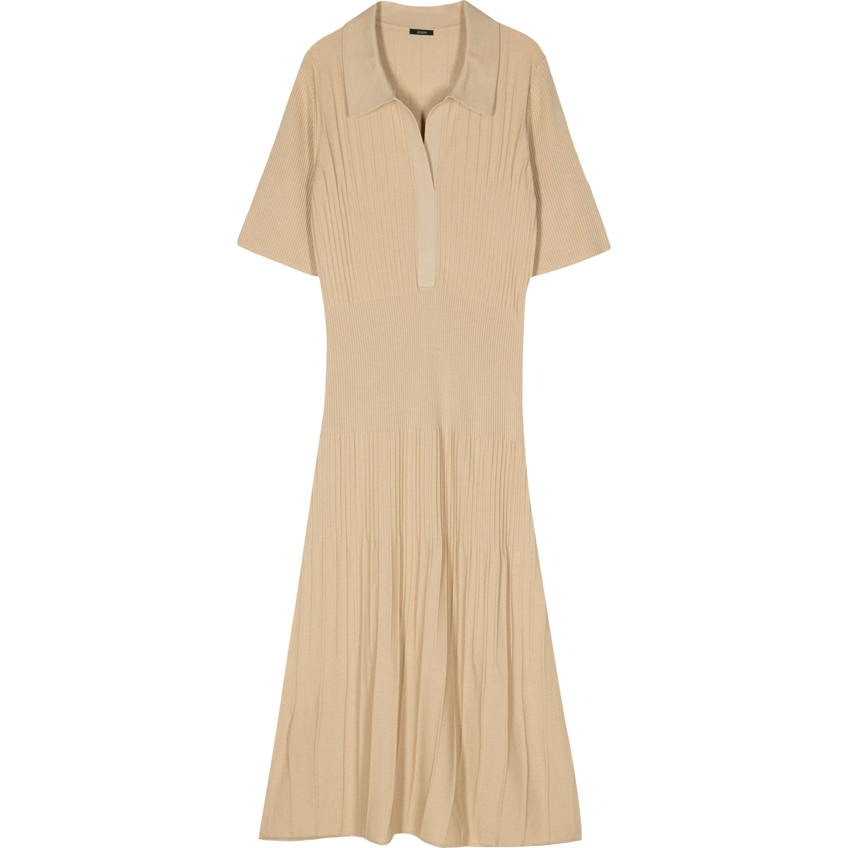 JOSEPH Maxi suknelė moterims, Smėlio, Dress fine rib merinos 1