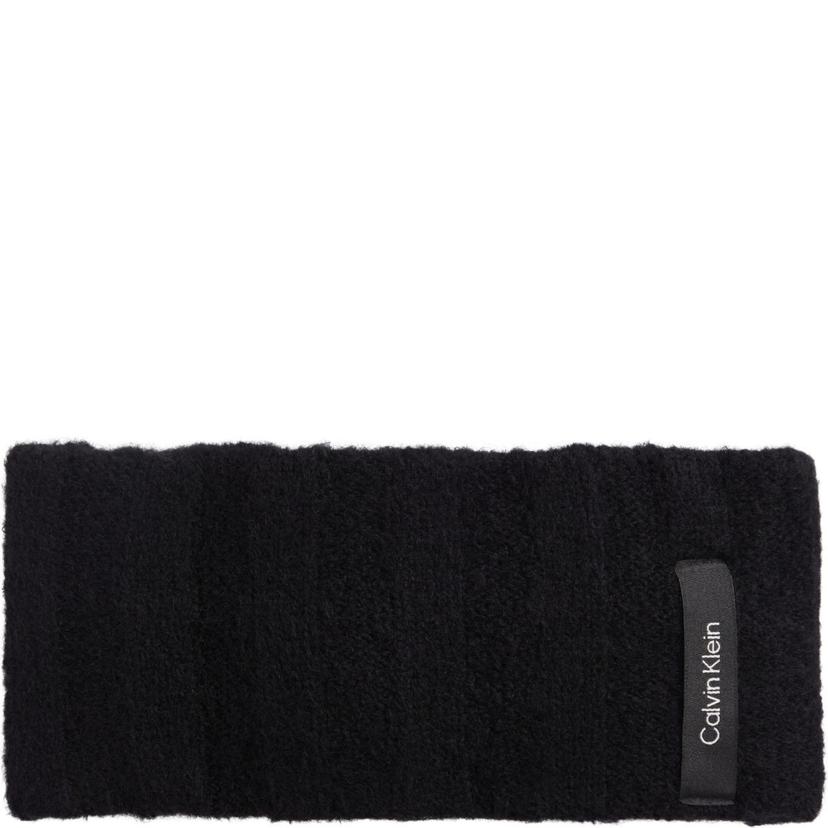 CALVIN KLEIN Kepurė moterims, Juoda, Label defined rib headband cap 1