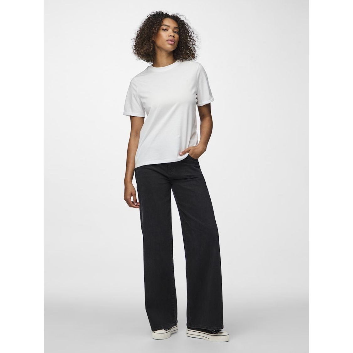 PIECES Marškinėliai moterims, Balta, Pcria t-shirts 5