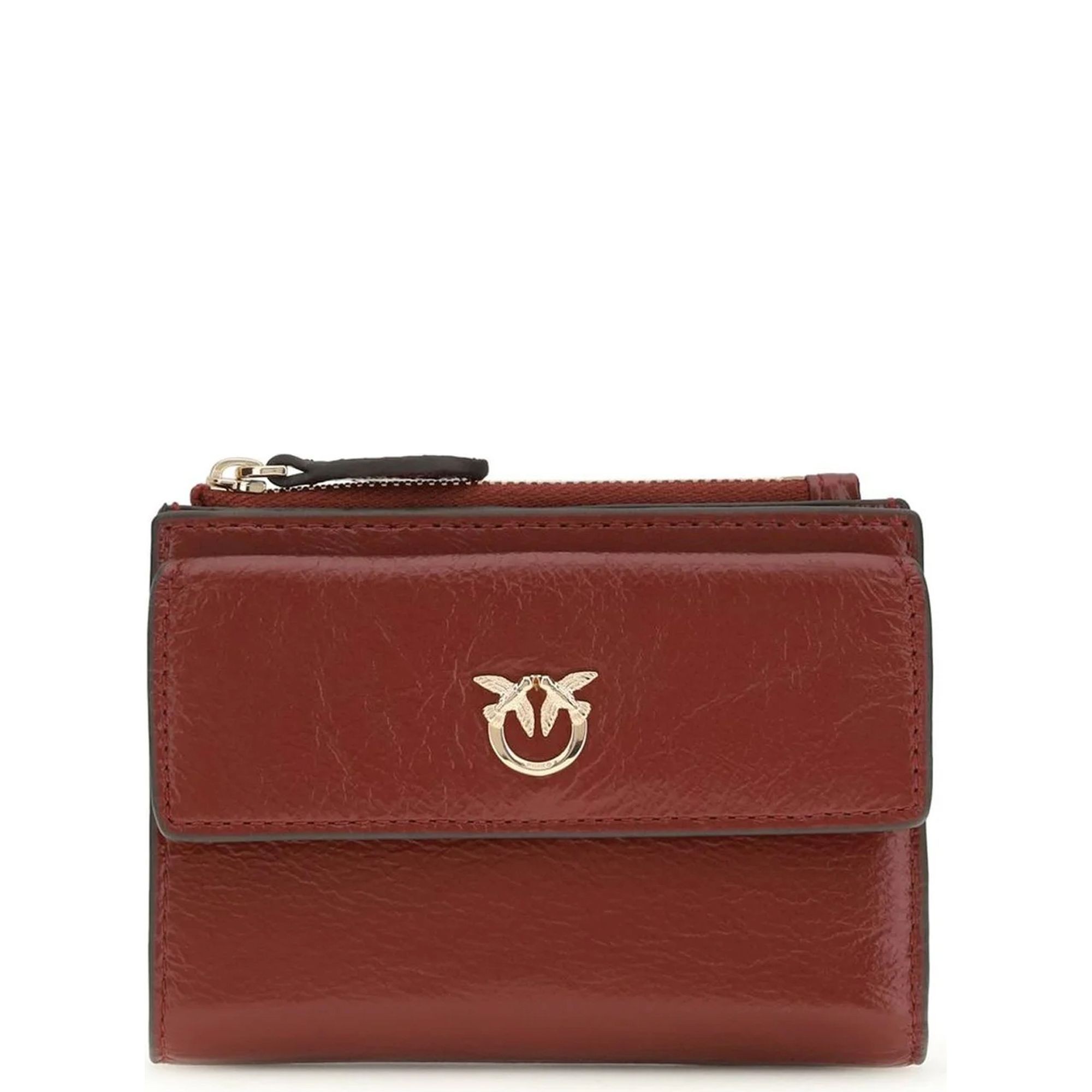 PINKO Piniginė moterims, Raudona, Compact wallet shiny calf old 1