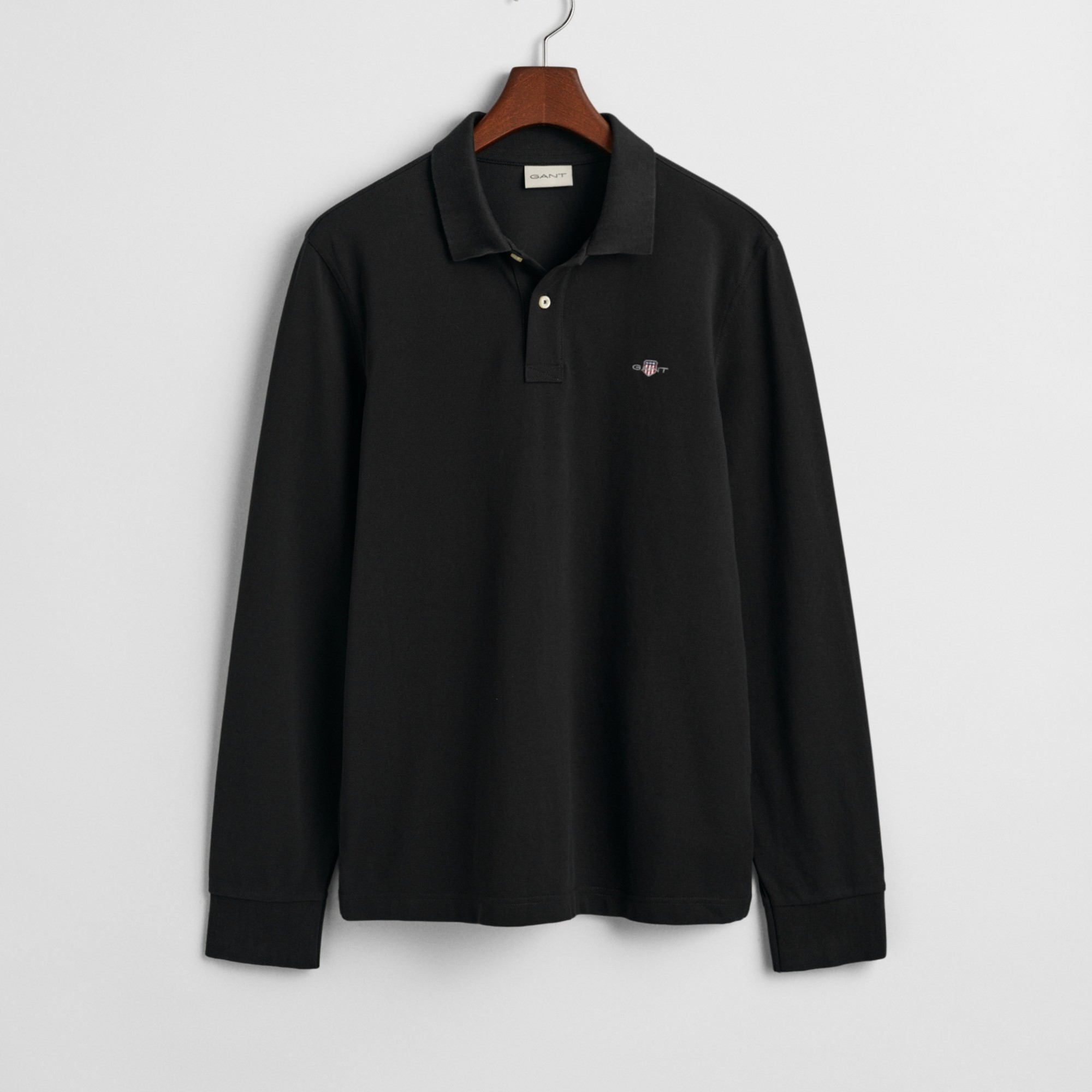 GANT Polo marškiniai ilgos rank. vyrams, Juoda, reg shield ls pique rugger 1