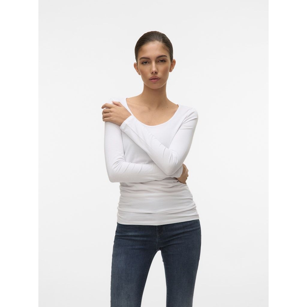 VERO MODA Marškinėliai moterims, Balta, VMMAXI MY LS SOFT LO 2