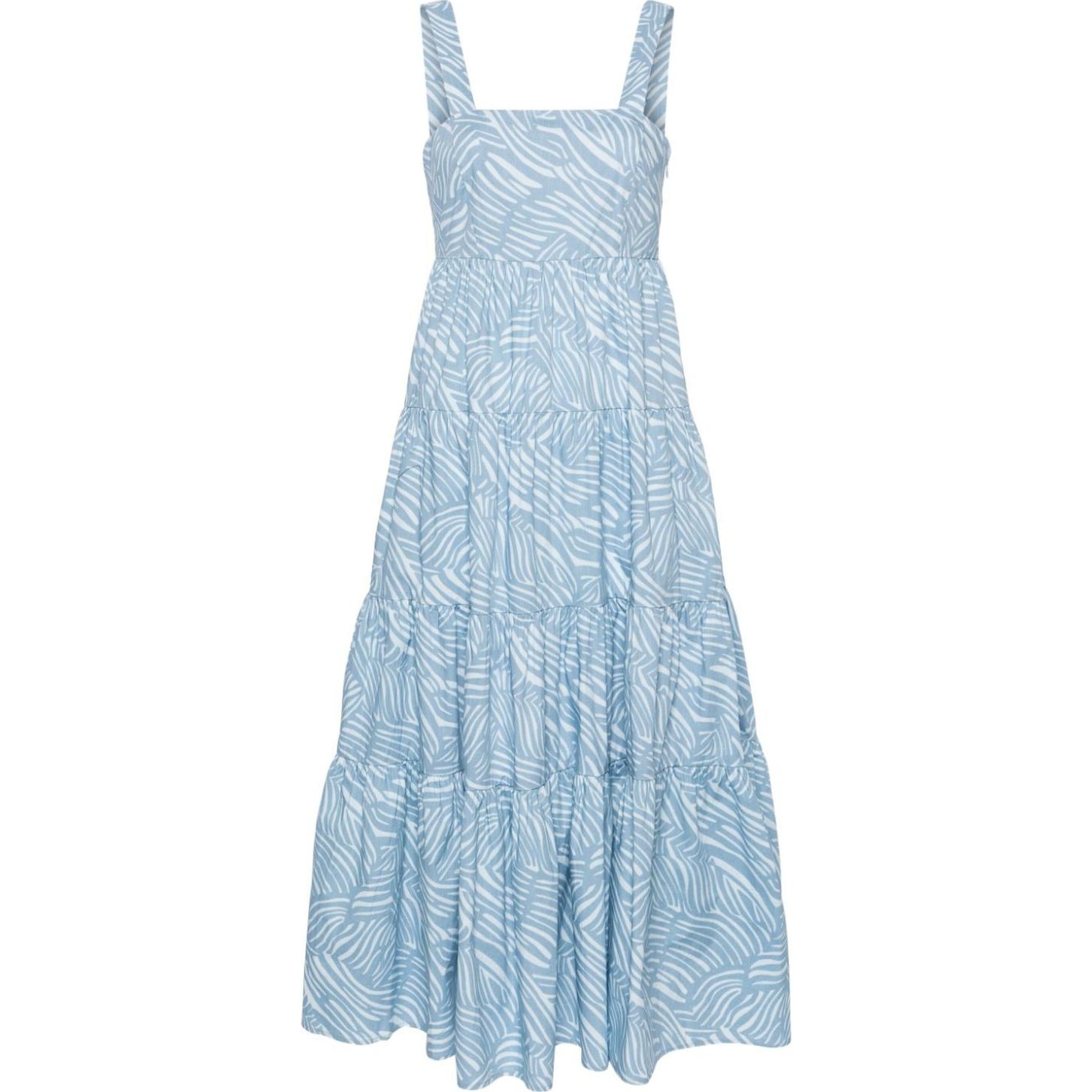 MICHAEL KORS Midi suknelė moterims, Mėlyna, Zebra tiered midi dress